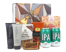 Load image into Gallery viewer, Giftbox with beer, grooming products and snacks
