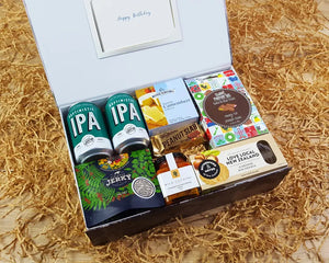 Simply Because Open Giftbox with beer and NZ treats