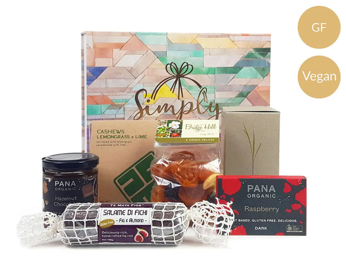 Giftbox with food in front