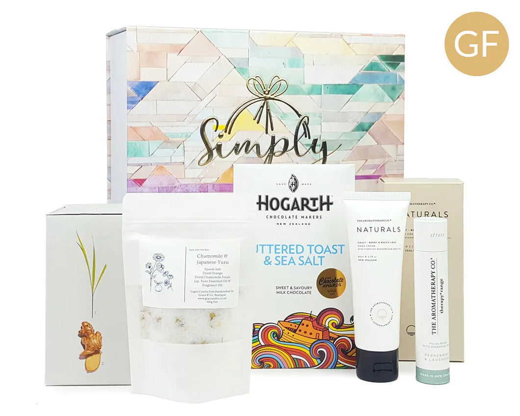 Giftbox with relax and relaxation products in front